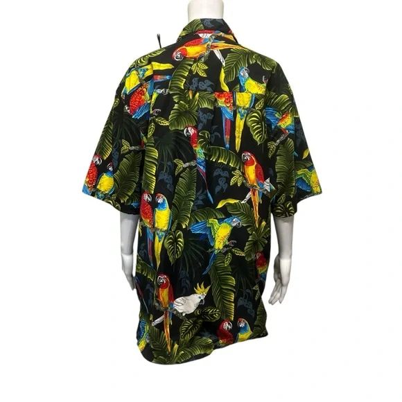 Bill Blass Vintage Hawaiian Parrot Tropical  Multicolor Button Up Shirt Size XL - Picture 5 of 7